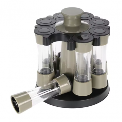 2 Pks 8 Piece Seasoning Jar Bottle Rotating Storage Set Rack