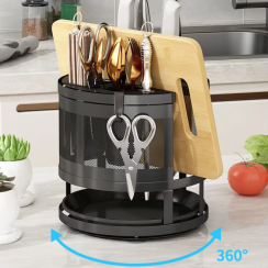 Kitchen Tableware Storage Rack Cutting Board Integrated Countertop Knife Rack