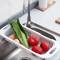 18 Pks Retractable Drain Basket Rack For Vegetables And Dishes