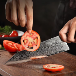 Professional 8 Inch Damascus High Carbon Steel Premium G10 Handle Chef Knife